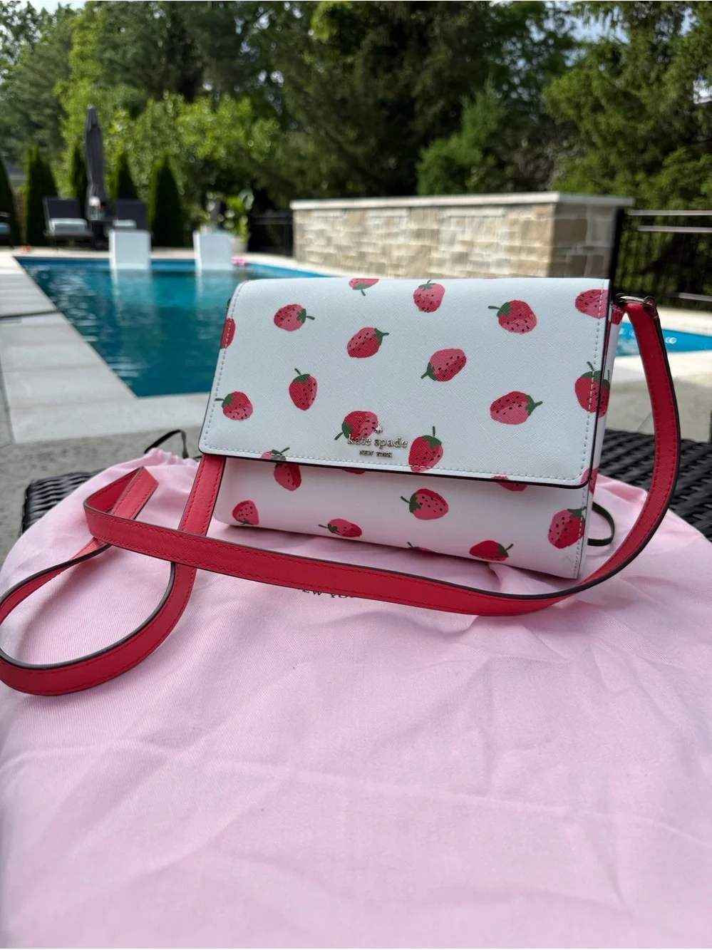 Kate Spade Strawberry Multi Crossbody Bag WKRU6880 new w/ dust bag